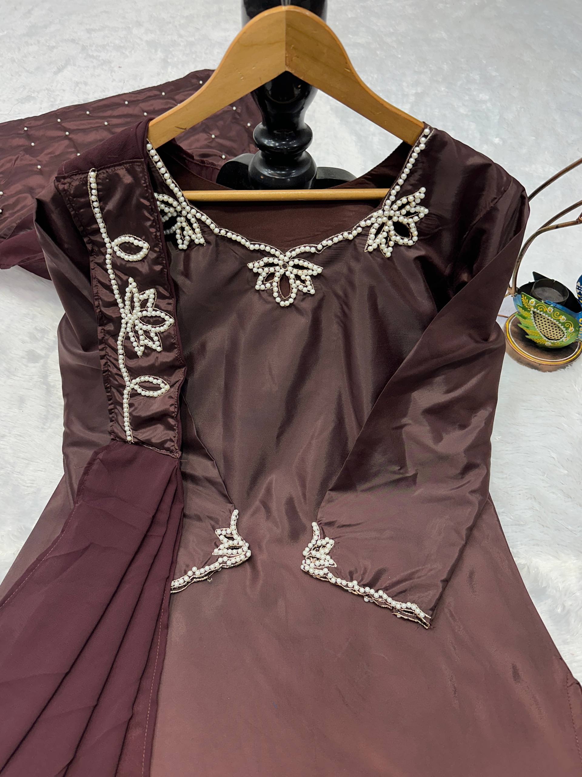 Urban Monochrome Silk Palazzo Suit
