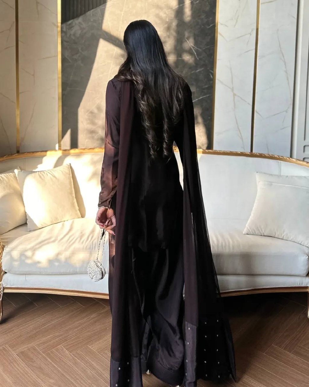 Urban Monochrome Silk Palazzo Suit