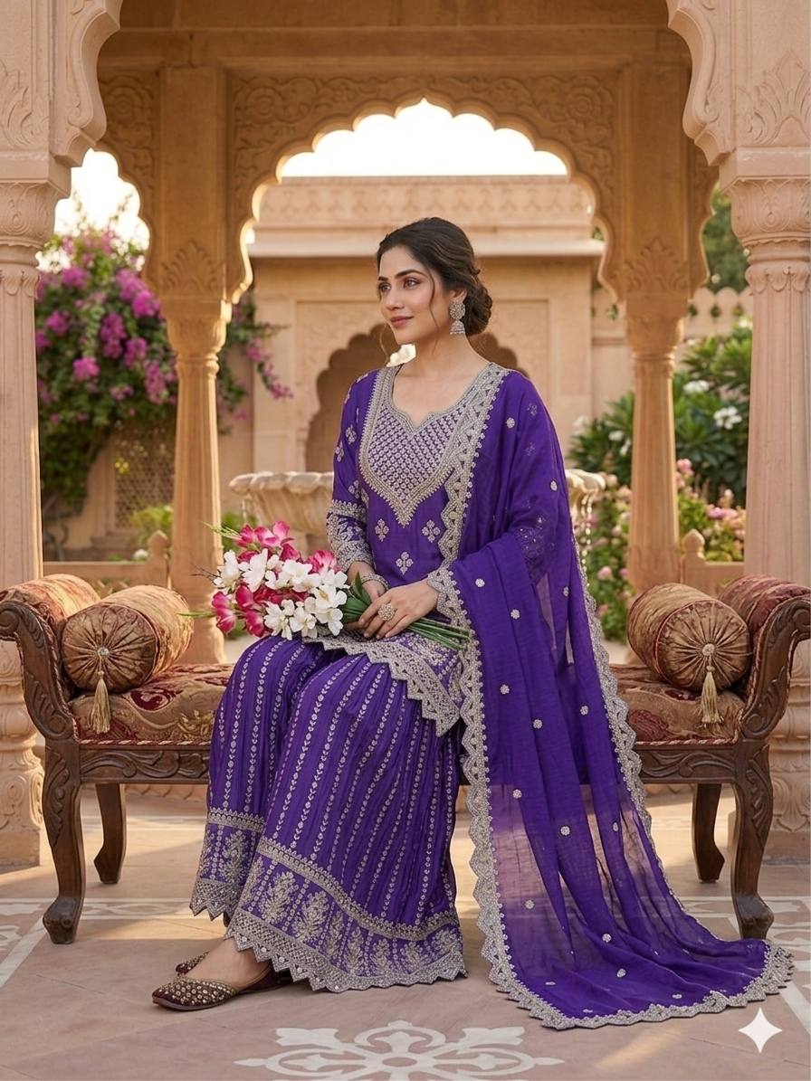 Regal Fuchsia Heritage Embroidered Couture