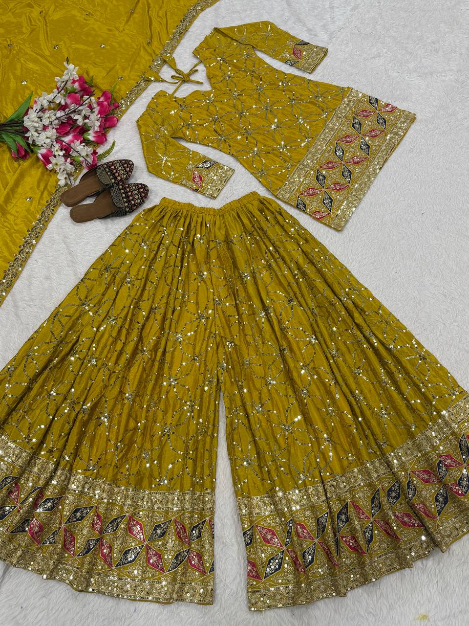 Radiant Cerulean Geometric Silk Couture