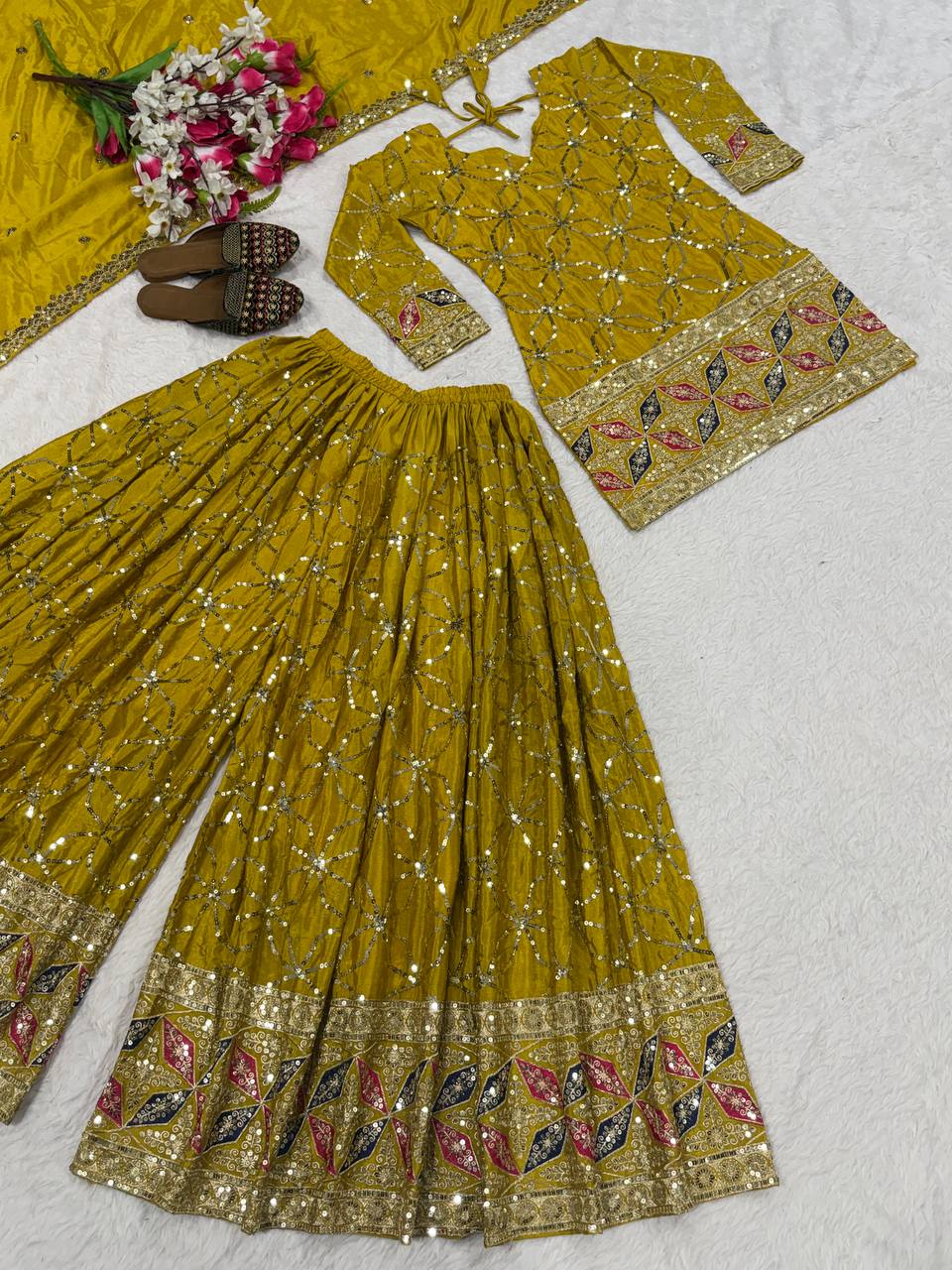 Radiant Cerulean Geometric Silk Couture