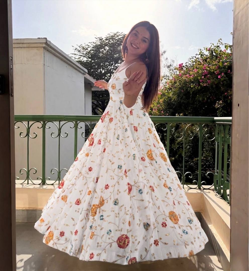 Ultra-Premium Pristine White Floral Couture Set | Luxury Daytime Festive Wear