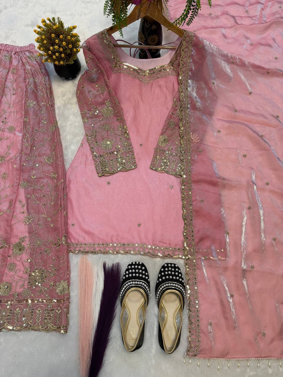 Moss Green Zari Couture Silhouette