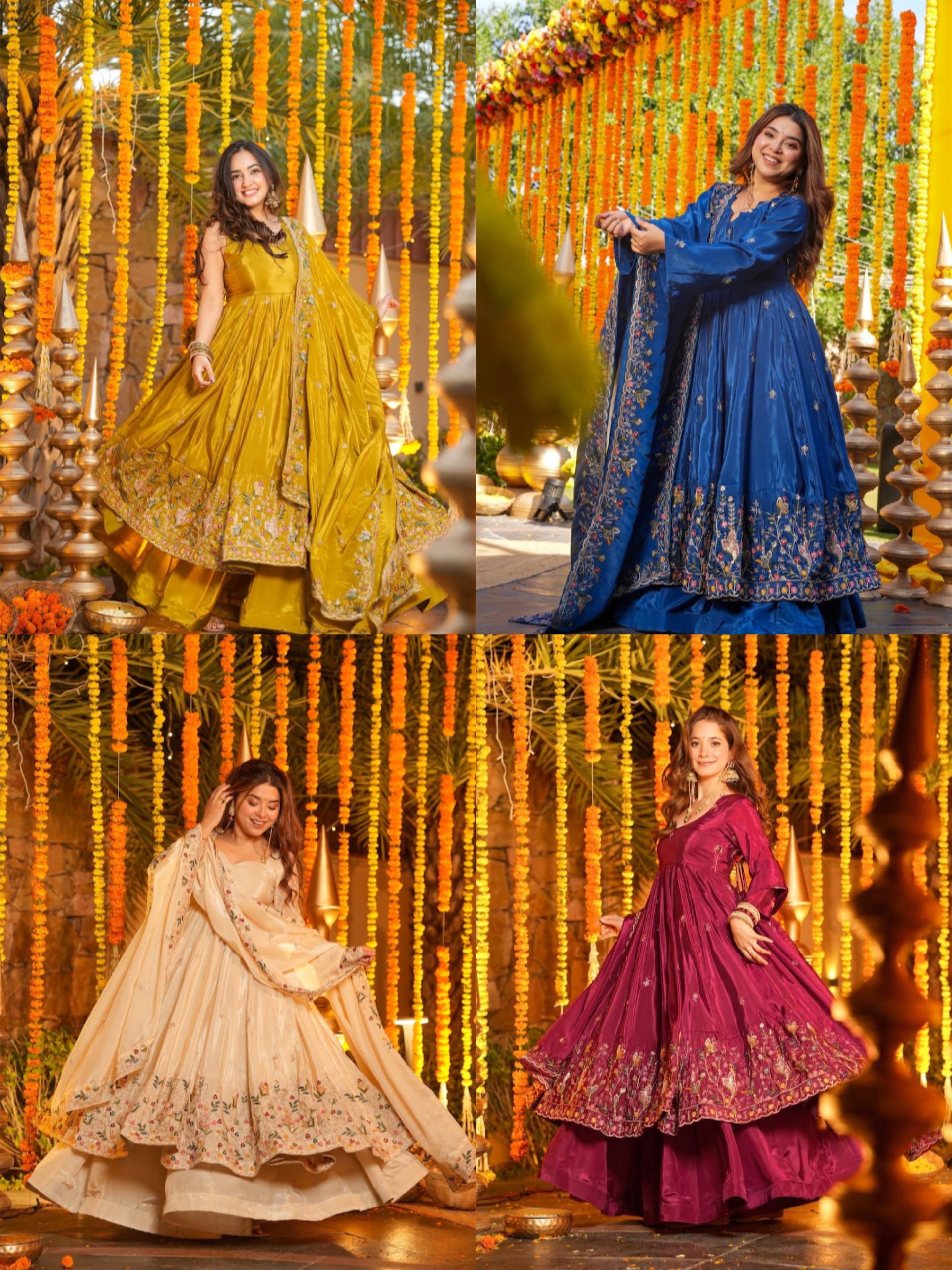 The Radiant Mustard Botanical-Hem Anarkali